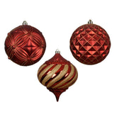 Decoris Shatterproof Bauble 20cm - Christmas Red (3 Assorted)